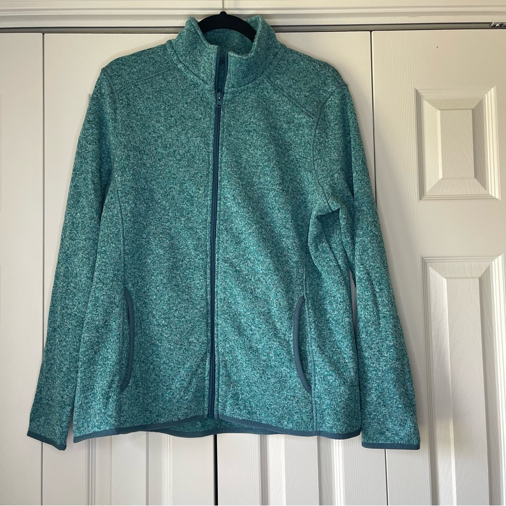 Eddie Bauer Blue Full-Zip Jacket with Standing Collar